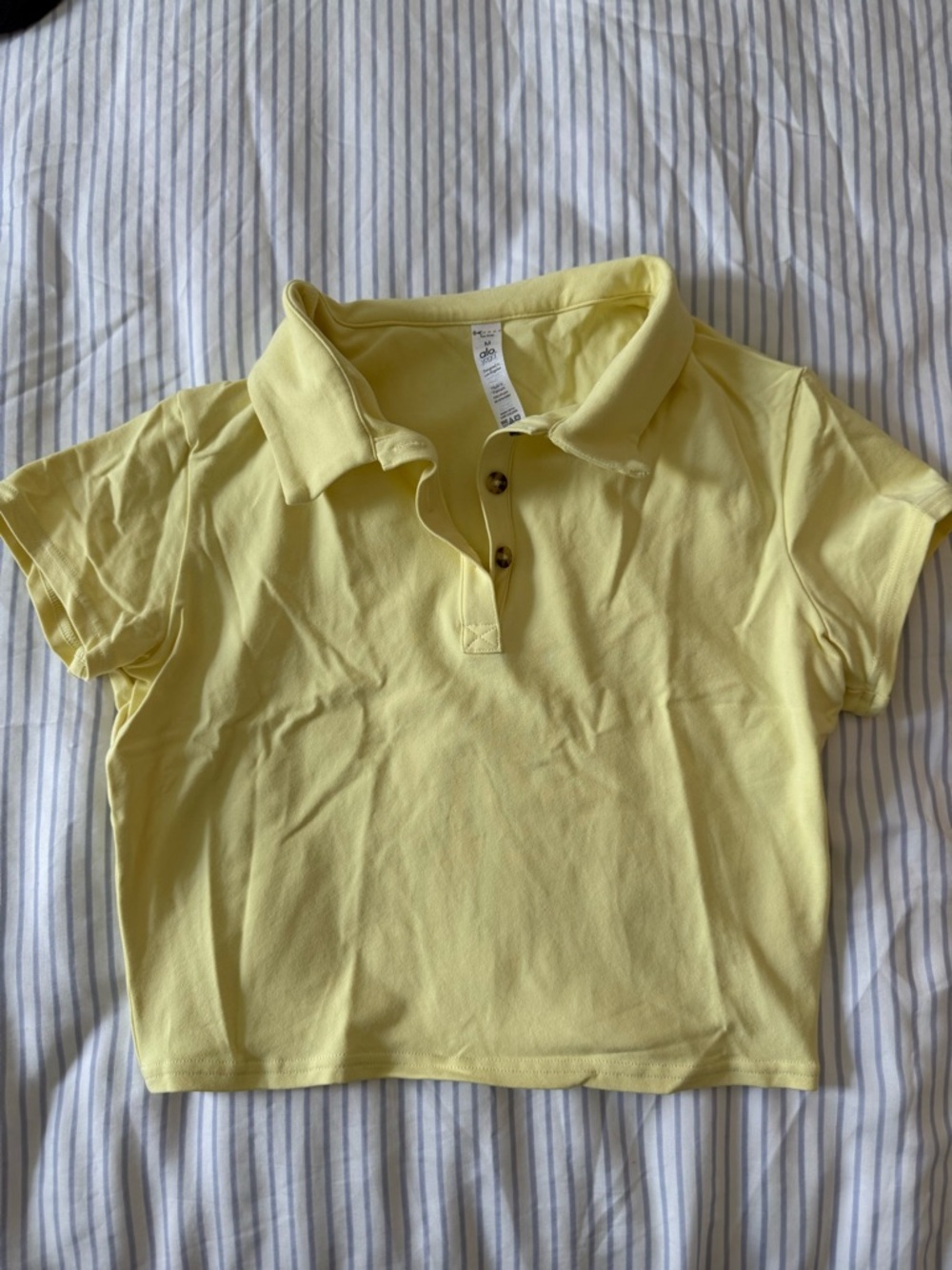 Malo Girls' Pale Yellow Polo Crop Top